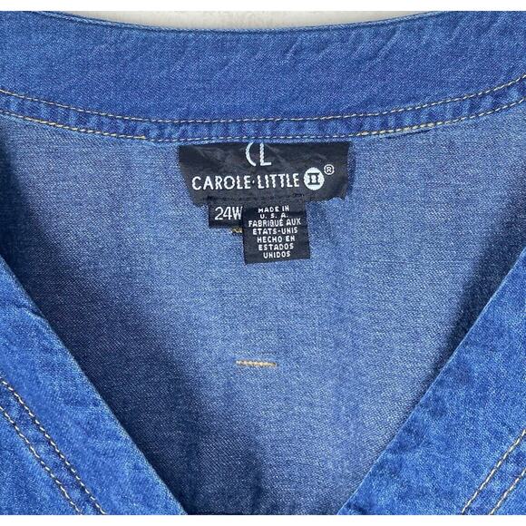 Carole Little II 24W 3X Denim Vest Womens Plus Size - Picture 2 of 4